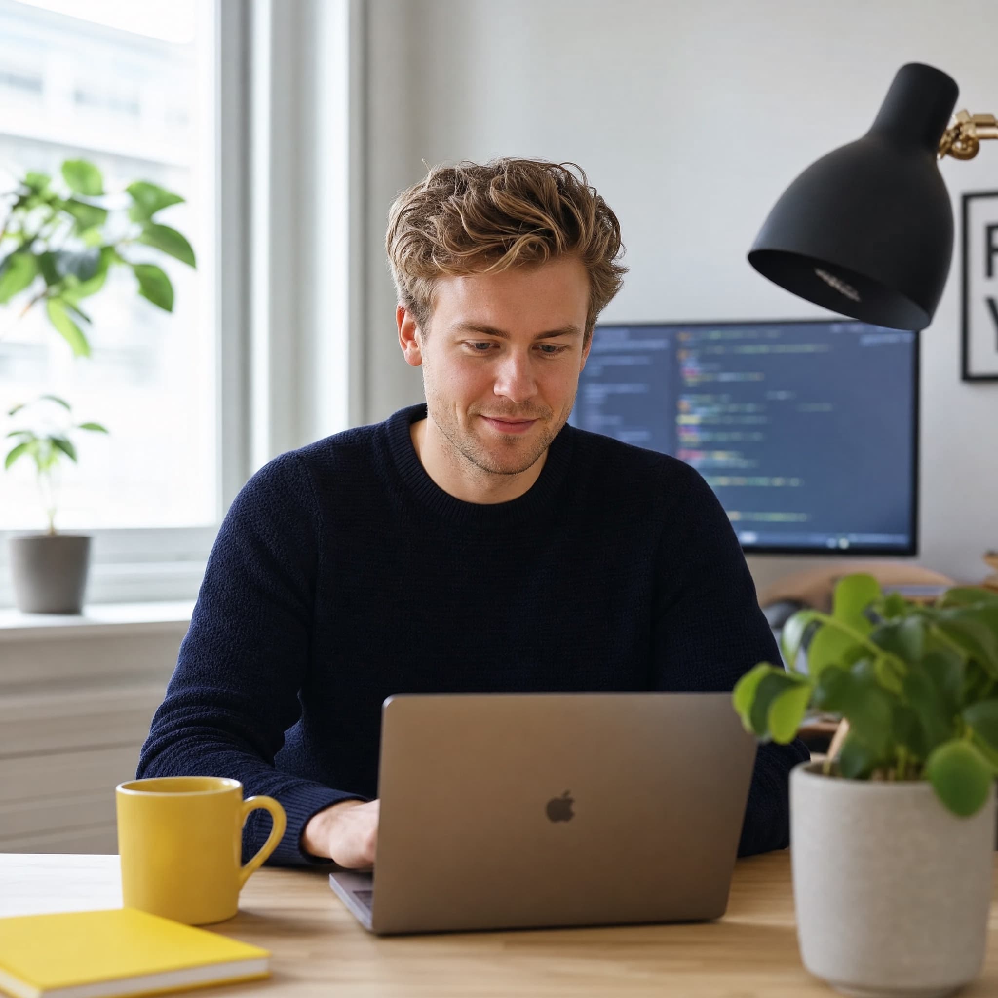 Utvikler jobber med terminalen